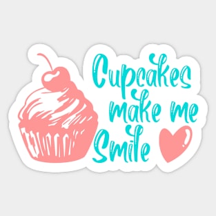 Cupcakes Make Me Smile Sticker